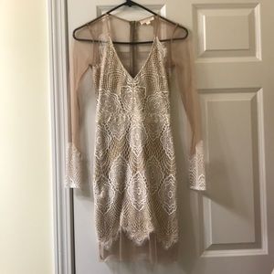 Nude and lace dress